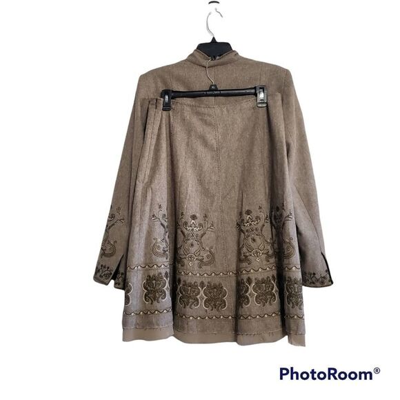 Nygard Collection woolblend skirt blazer suit Floral Embroidered Work Outfit - Picture 2 of 8